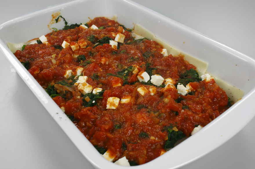 Lasagne med spinat og feta ... klik for at komme tilbage