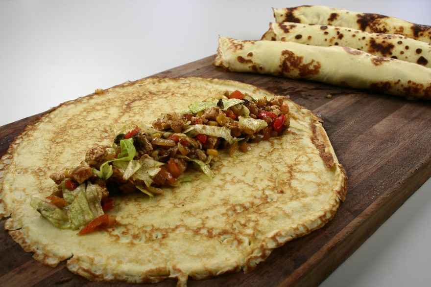 Mexicanske pandekager med kalkunfyld ... klik for at komme tilbage