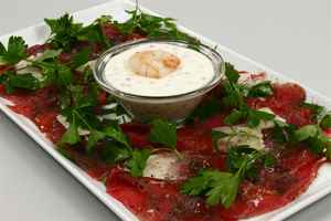 Carpaccio med lakserognscreme