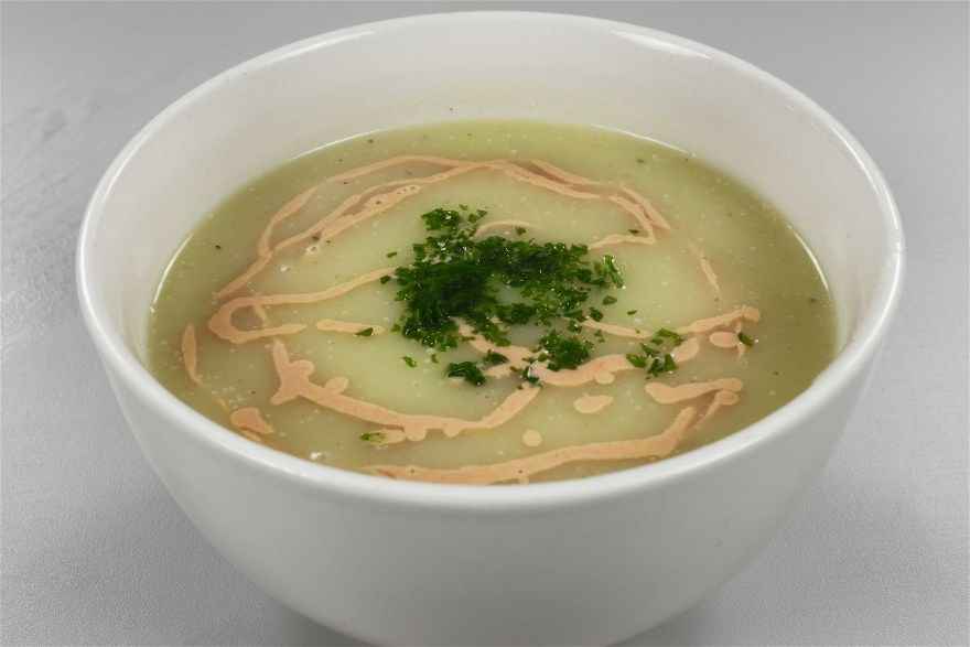 Glødende kartoffel-porresuppe ... klik for at komme tilbage