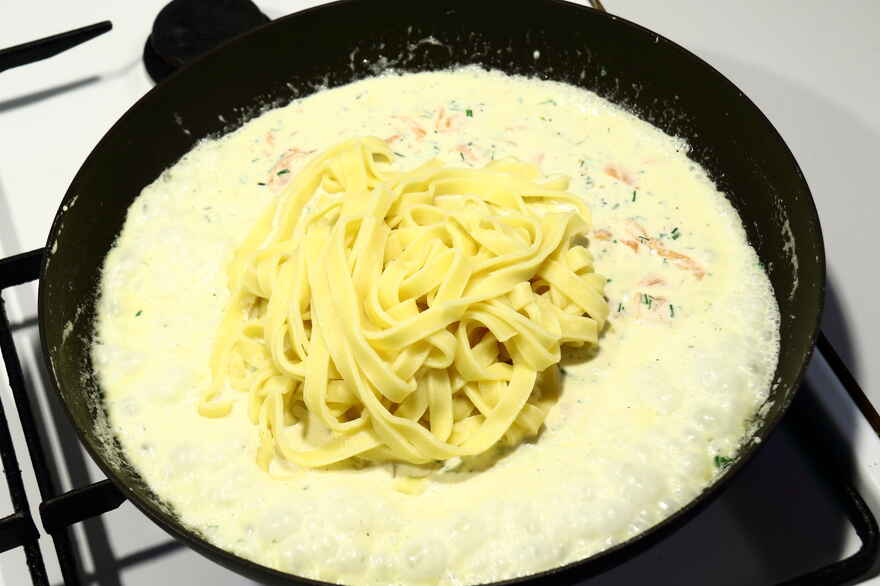 Røget laks med fettuccine ... klik for at komme tilbage