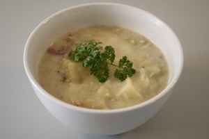 Kartoffel/Porre suppe