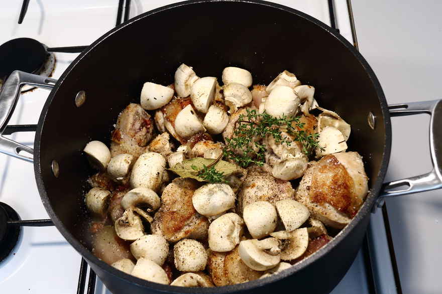 Coq au vin, hane i rødvin ... klik for at komme tilbage