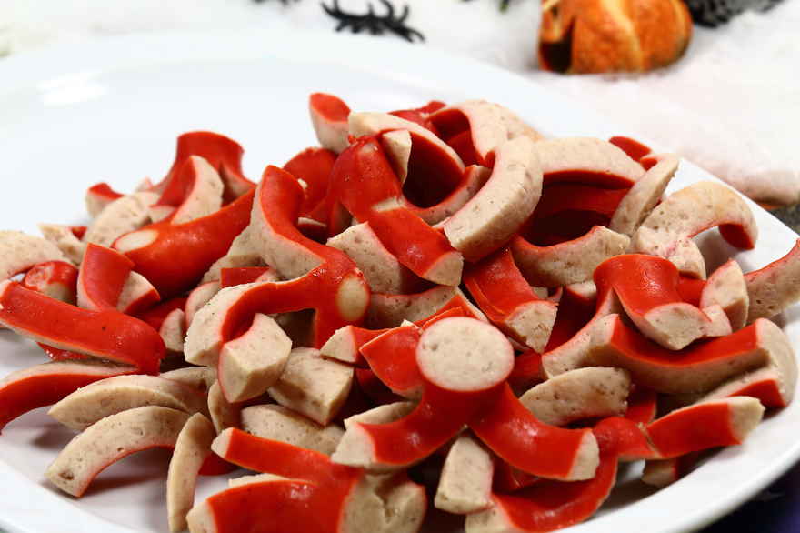 Pølse blæksprutter til halloween ... klik for at komme tilbage