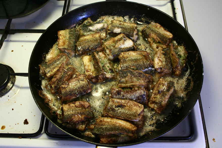 Hornfisk fyldt med urter og grønsager ... klik for at komme tilbage