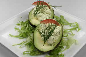 Avocado med æggesalat og rygeost, billede 4