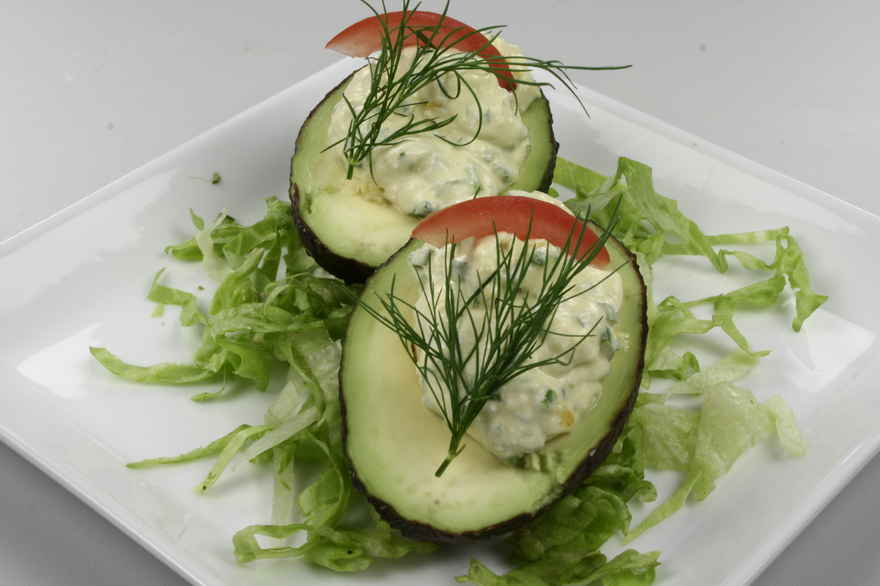 Avocado med æggesalat og rygeost ... klik for at komme tilbage