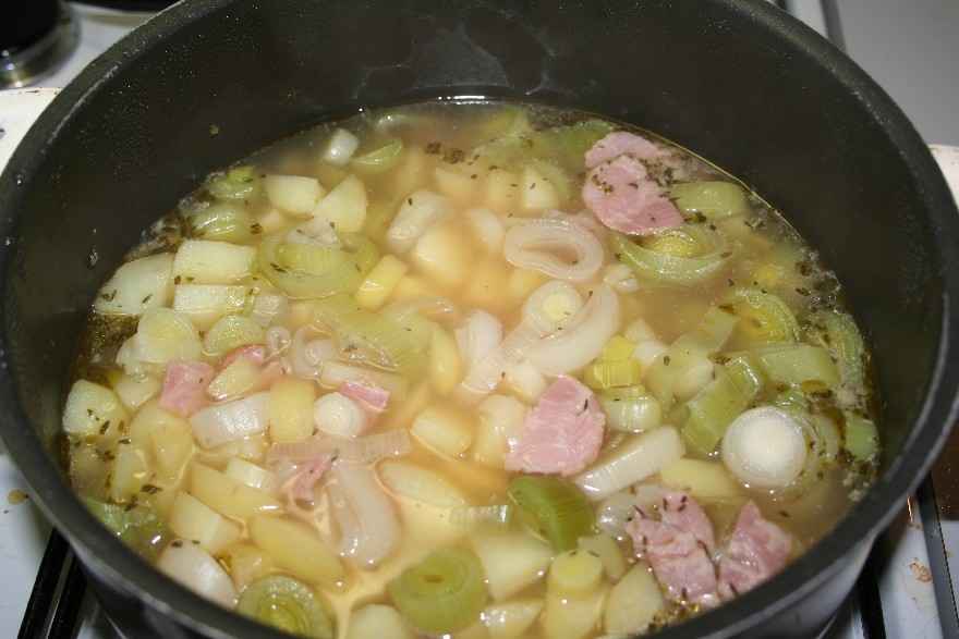 Kartoffelsuppe med kalkunbacon ... klik for at komme tilbage