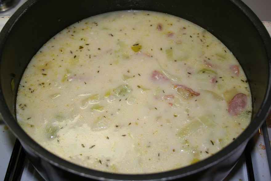 Kartoffelsuppe med kalkunbacon ... klik for at komme tilbage