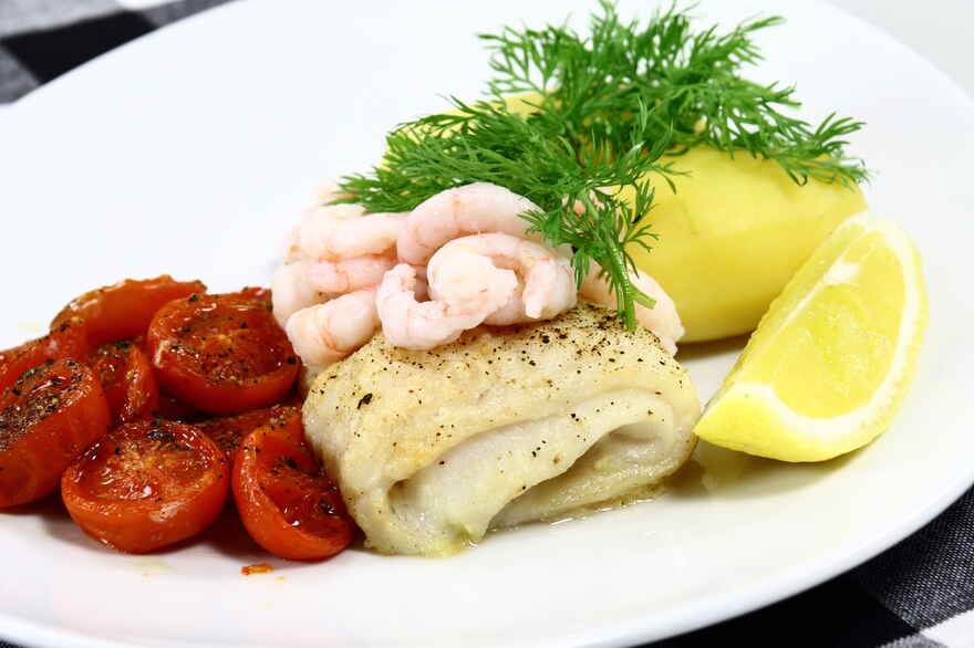 Pangasius med rejer og bagte tomater ... klik for at komme tilbage