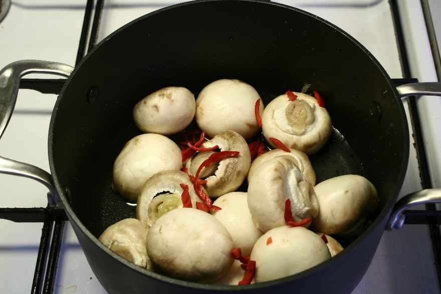 Marinerede champignon med chili og birkes ... klik for at komme tilbage