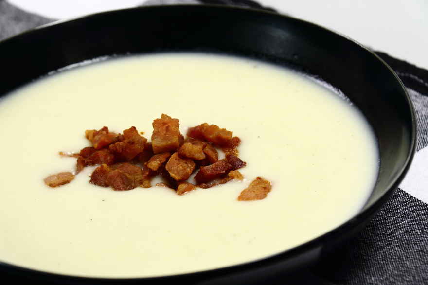 Jordskokkesuppe med ristet bacon ... klik for at komme tilbage