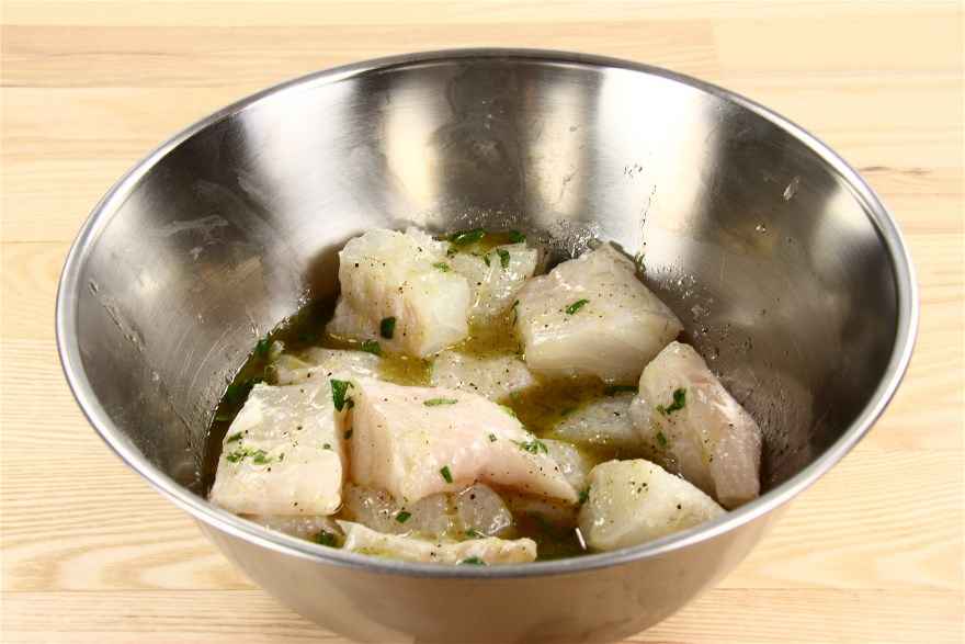 Limemarineret torsk på spyd med kartoffel-hvidløgs ... klik for at komme tilbage