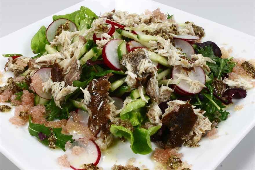 Grøn salat med røget stenbider ... klik for at komme tilbage