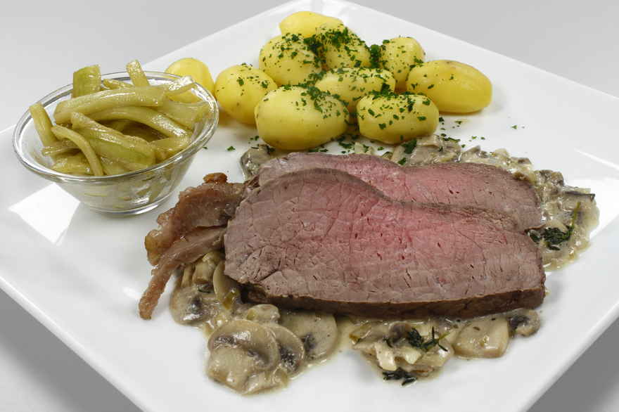 Kalvefilet med sauterede agurker og svampesauce ... klik for at komme tilbage