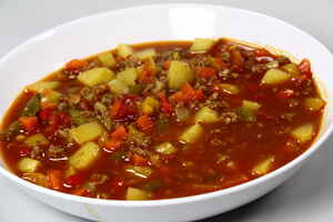 Gullaschsuppe med hakket oksekød, billede 4