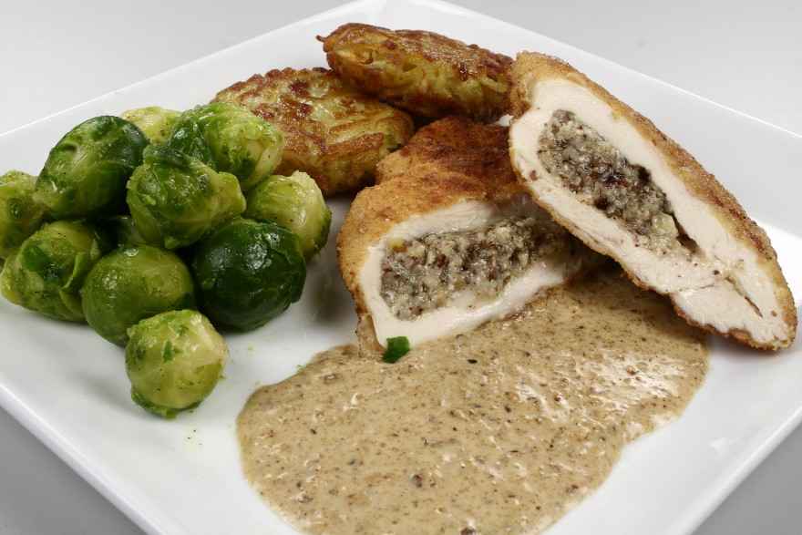 Nøddefarseret kyllingefilet a la gordon bleu ... klik for at komme tilbage