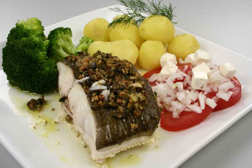 Helleflyndersteak med olivengremolata ... klik for at komme tilbage