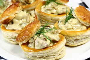 Vol-au-vent med kalvebrissel og champignon stuvning, billede 4