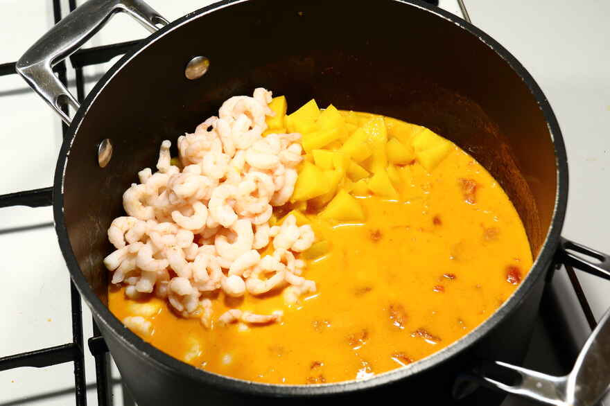Karrysuppe med rejer og fersken - Indonesisk rejesuppe ... klik for at komme tilbage