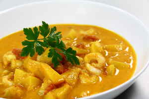 Karry suppe med rejer og fersken, billede 4