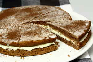Gammeldags brun lagkage med smørcreme, billede 4