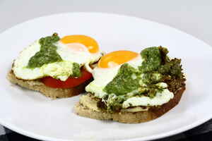 Pesto eggs - Pestoæg