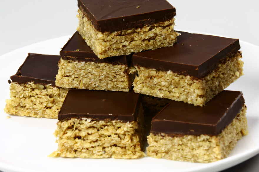 Flapjack med chokolade ... klik for at komme tilbage