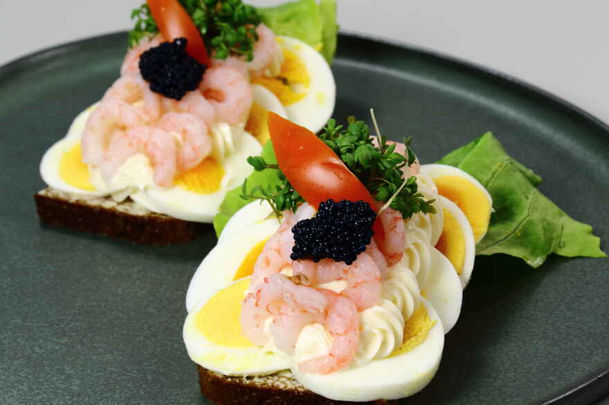 Smørrebrød æg og rejer ... klik for at komme tilbage