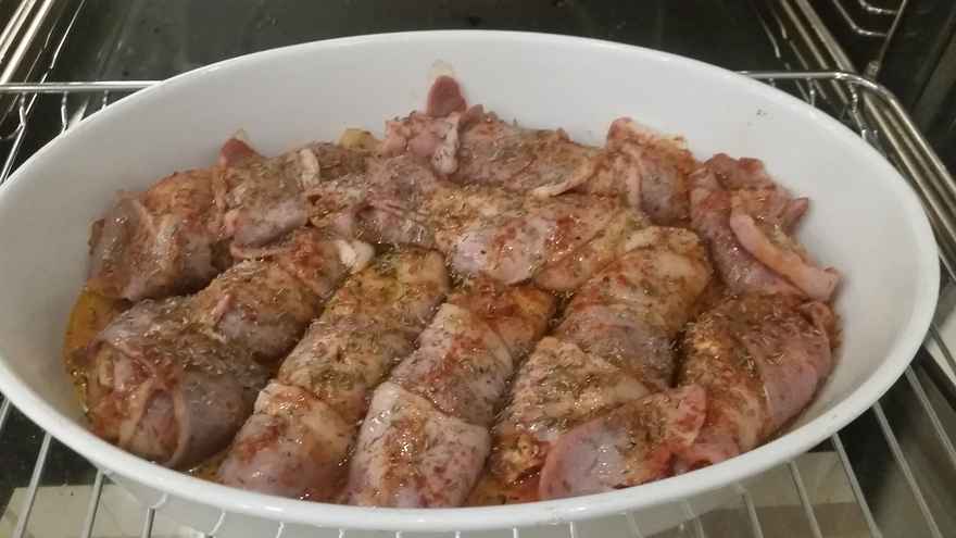Kylling filé i pesto bacon svøb ... klik for at komme tilbage