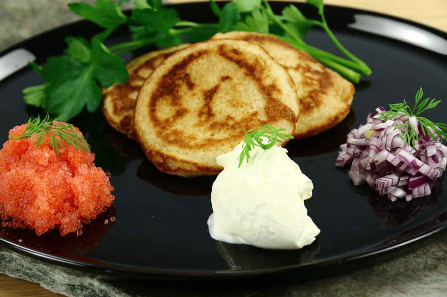 Blinis med stenbiderrogn ... klik for at komme tilbage