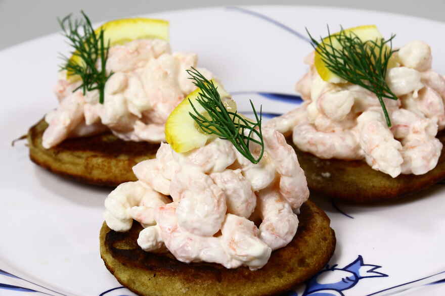 Blinis med rejer ... klik for at komme tilbage