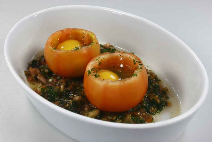 Bagte tomater med æg ... klik for at komme tilbage