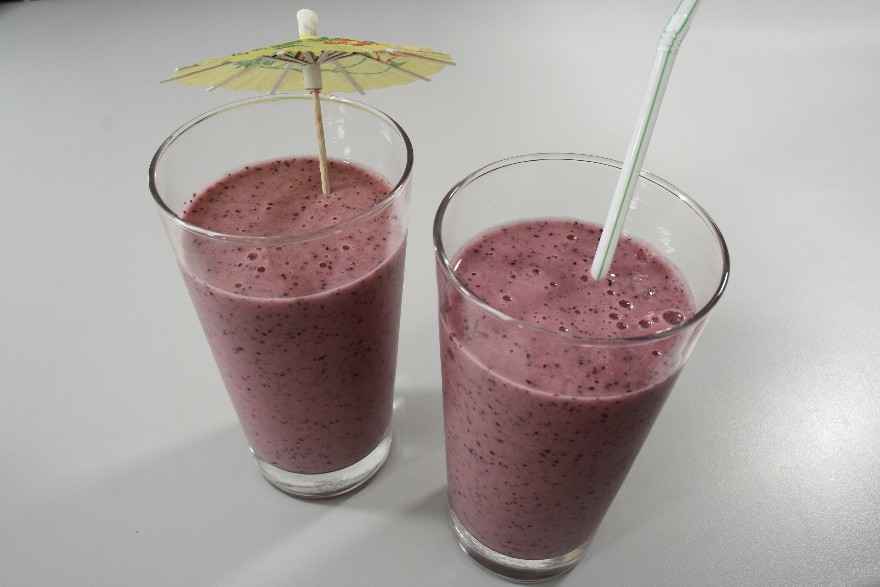 Blåbær/fersken Smoothie ... klik for at komme tilbage