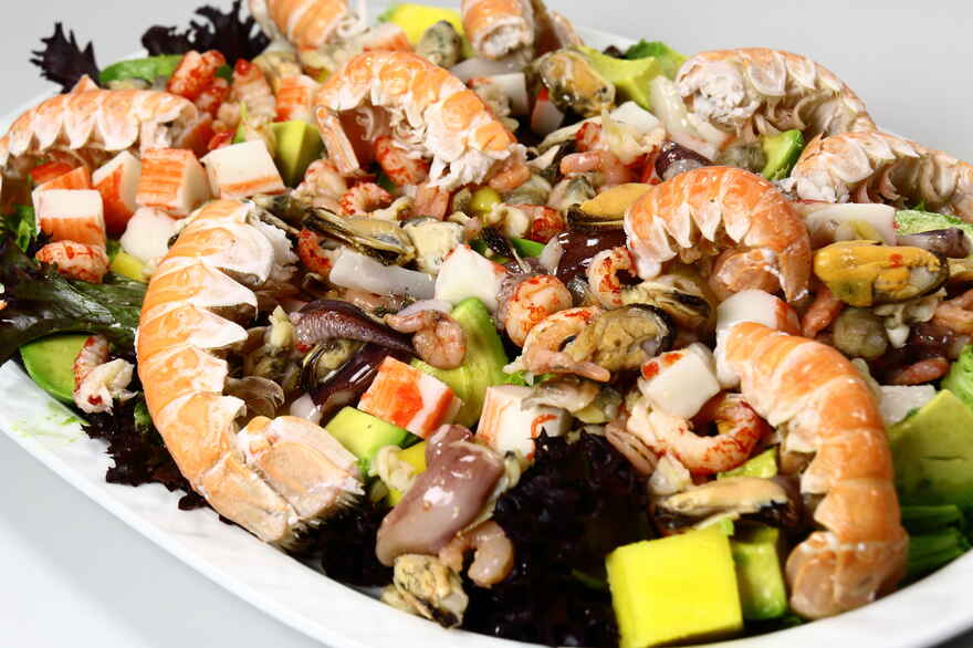 Skaldyrssalat med vinaigrette ... klik for at komme tilbage