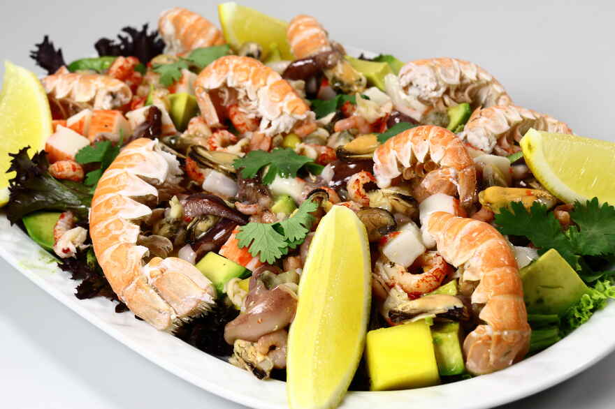 Skaldyrssalat med vinaigrette ... klik for at komme tilbage