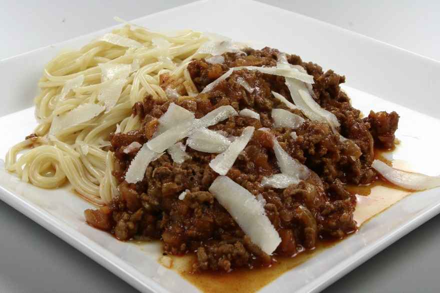 Spaghetti og kødsovs ... klik for at komme tilbage