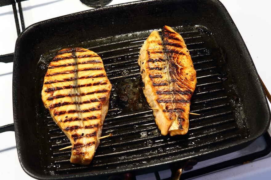 Grillet laksekotelet med honning og citron ... klik for at komme tilbage