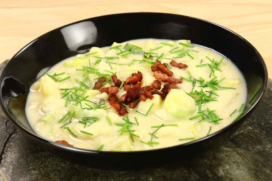 Kartoffel porre suppe - opskrift - Kogebog