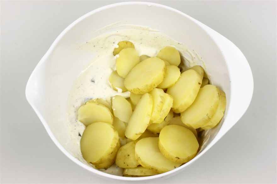 Fedtfattig kartoffelsalat med roastbeef ... klik for at komme tilbage