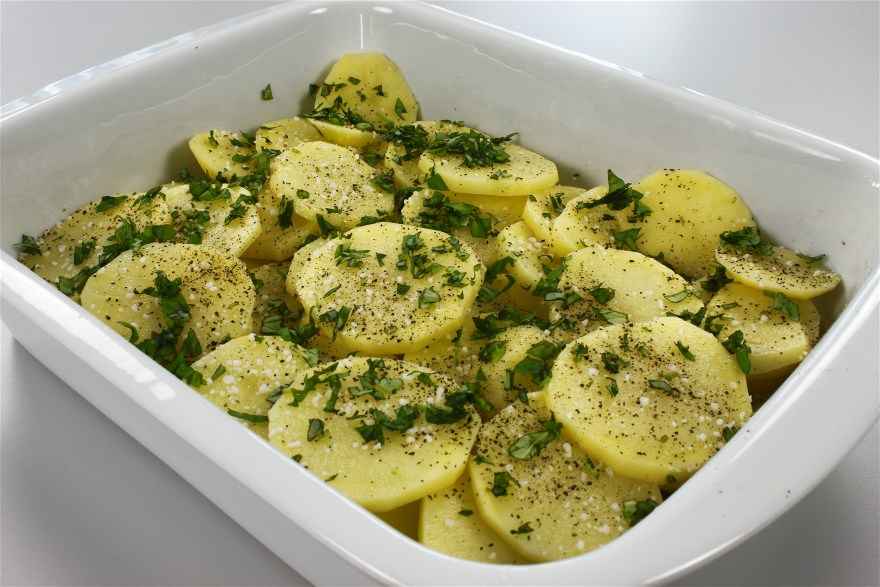 Basilikumkartofler med tomat og squash ... klik for at komme tilbage