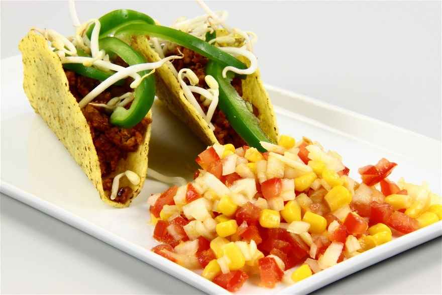 Mexicansk taco-fyld med tomatrelish ... klik for at komme tilbage