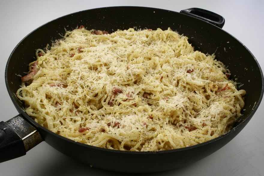 spaghetti carbonara uden fløde ... klik for at komme tilbage