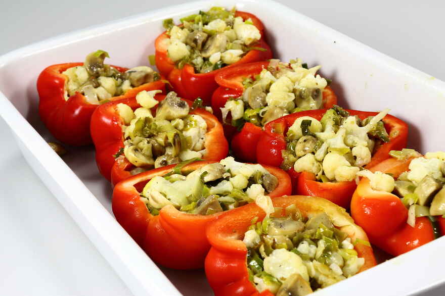 Fyldte peberfrugter vegetar ... klik for at komme tilbage