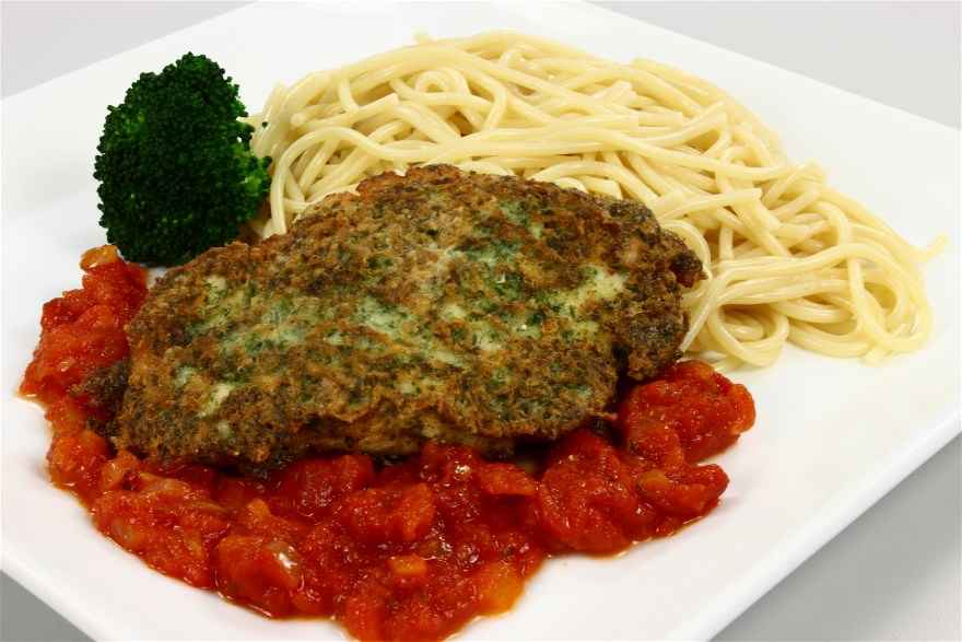 Kalkun Picata med tomatsauce og spaghetti ... klik for at komme tilbage