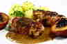 Kalkunruller med svesker og bacon og stegte æbler ... klik på billedet for at komme tilbage