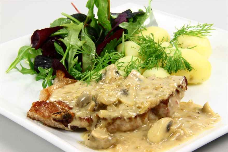 Koteletter med champignoncitronsauce ... klik for at komme tilbage