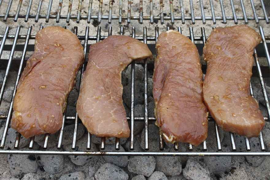 Grillstegte skinkeschnitzler med grøntsager ... klik for at komme tilbage