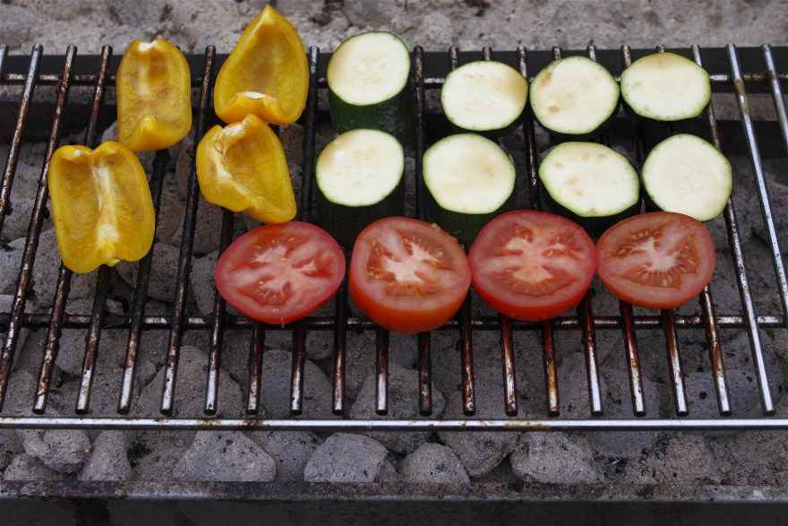 Grillstegte skinkeschnitzler med grøntsager ... klik for at komme tilbage